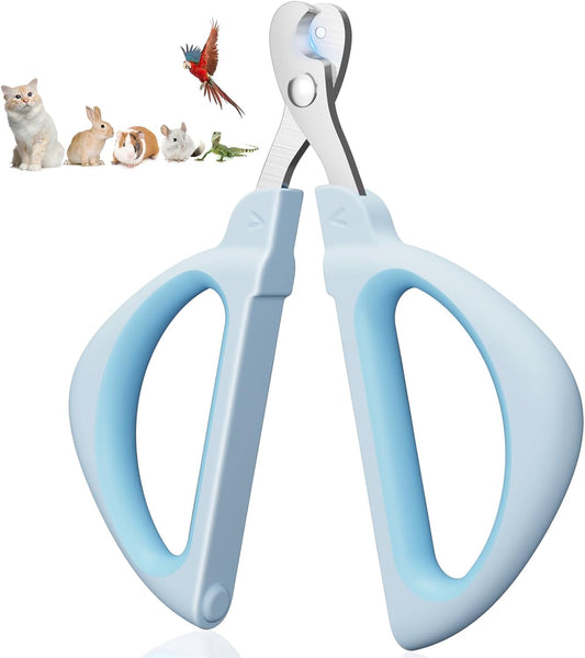 Cat Nail Clippers, Professional Cat Claw Clipper with Safe Positioning Hole, Pet Nail Clippers Suitable for Kittens, Guinea Pigs, Birds, Puppies, and Small Animals (Blue)