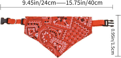 4 Pcs Dog Bandanas, Personalised Dog Collars Pet Boho Scarf Collar Triangle Neckerchief Adjustable Washable Pet Costume Accessories for Small Medium Dogs, Puppy and Cats