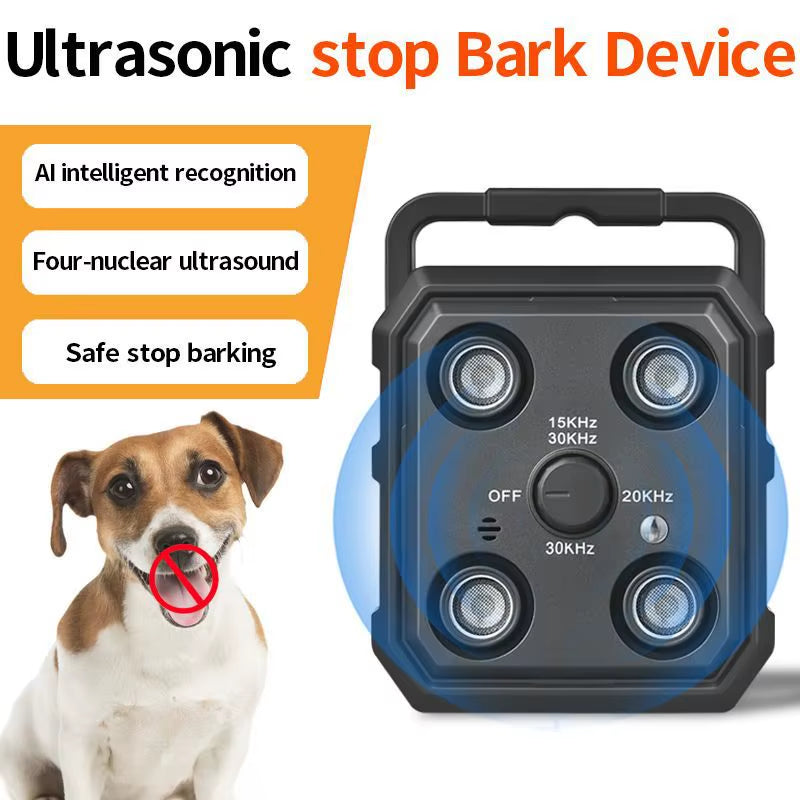 New Ultrasonic Stop Barker Dog Trainer Automatic Sound Control Anti-Barking Rechargeable Deterrent Device Pet Training Supplies