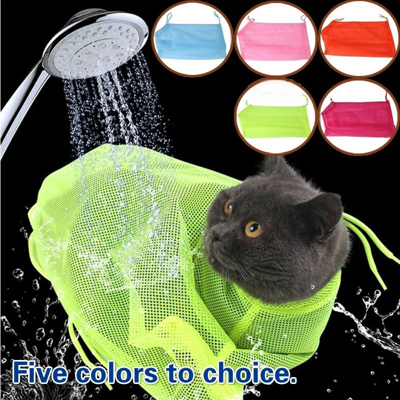 Mesh Cat Groom Bath Bag Adjustable Dogs anti Scratch Bite Kat Nail Trim Inject Examing Pet Washing Clean Restraint Massage Bags